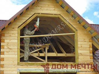 Окосячка панорамных окон для дома из профилированного бруса